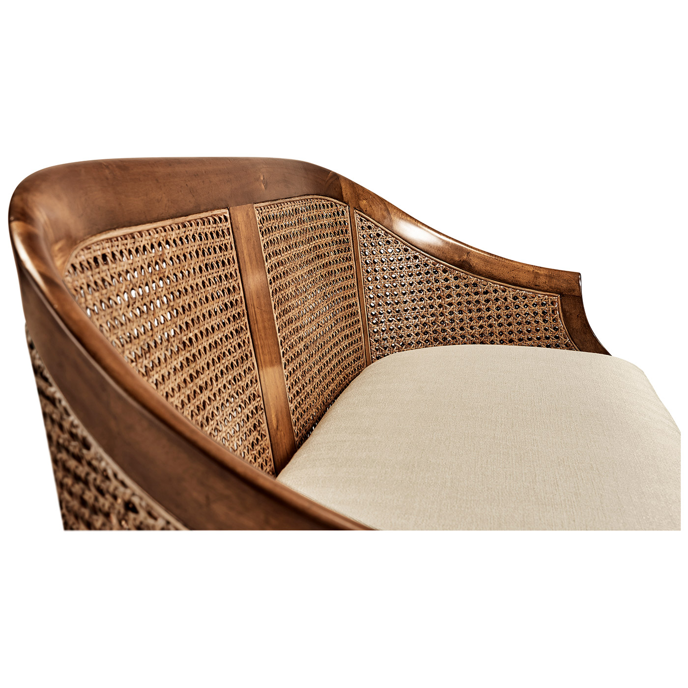 Walnut 2-Seater Salon Settee Cane Back