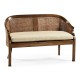 Walnut 2-Seater Salon Settee Cane Back