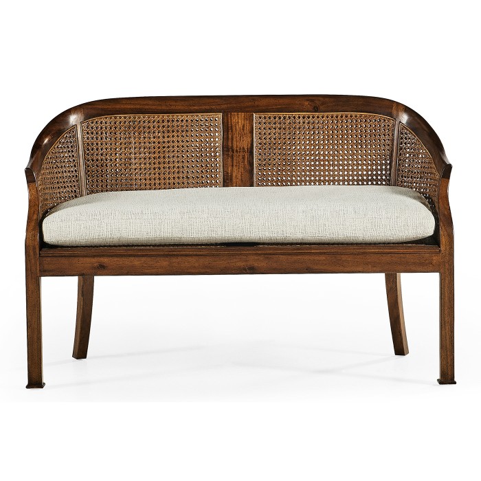 Walnut 2-Seater Salon Settee Cane Back