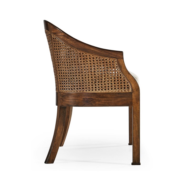 Walnut 2-Seater Salon Settee Cane Back