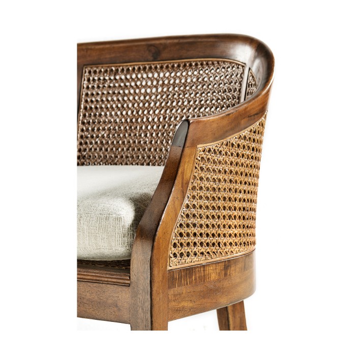 Walnut 2-Seater Salon Settee Cane Back
