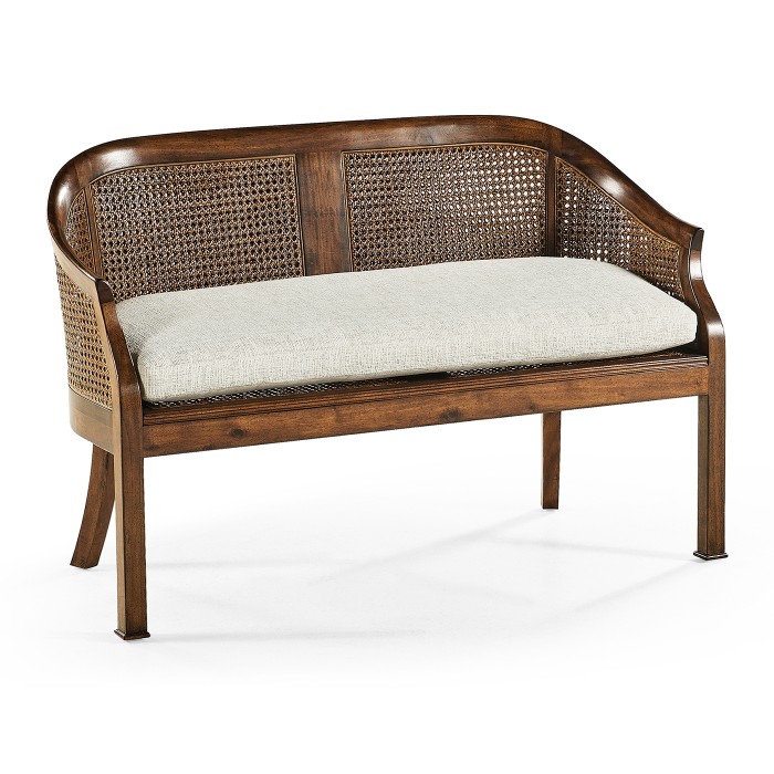 Walnut 2-Seater Salon Settee Cane Back