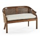 Walnut 2-Seater Salon Settee Cane Back