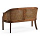 Walnut 2-Seater Salon Settee Cane Back