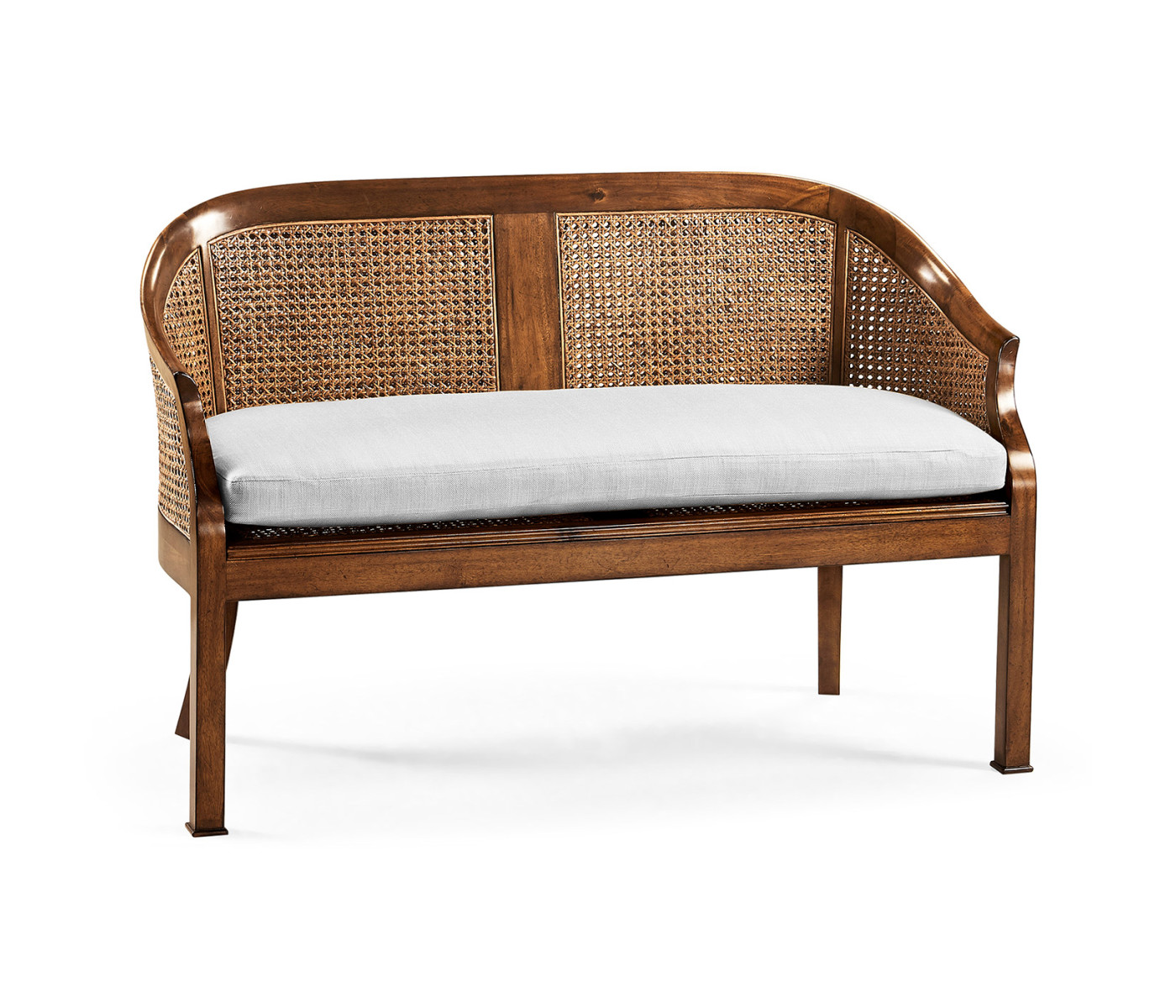 Walnut 2-Seater Salon Settee Cane Back