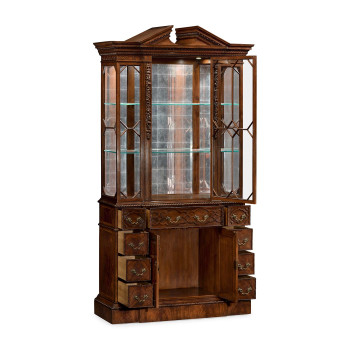 Neo-Classical Mahogany China Cabinet