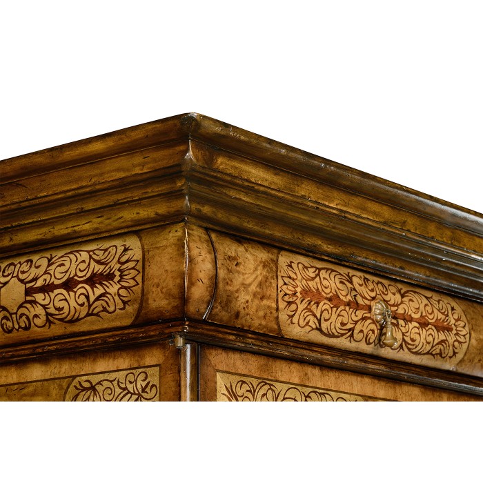 Light Walnut & Seaweed Escritoire Cabinet