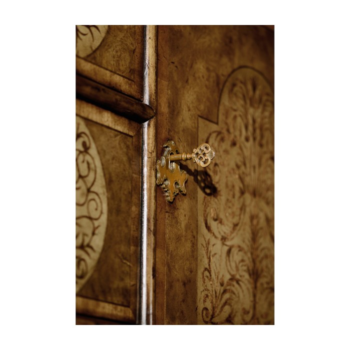 Light Walnut & Seaweed Escritoire Cabinet