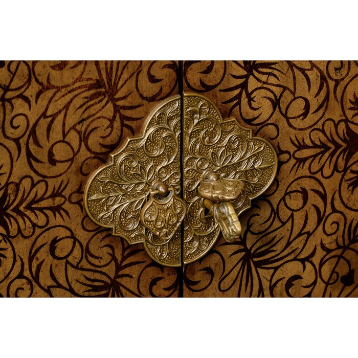 Light Walnut & Seaweed Escritoire Cabinet