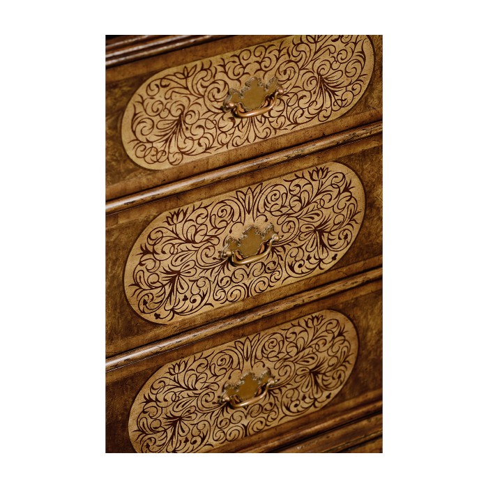 Light Walnut & Seaweed Escritoire Cabinet