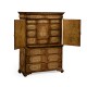Light Walnut & Seaweed Escritoire Cabinet