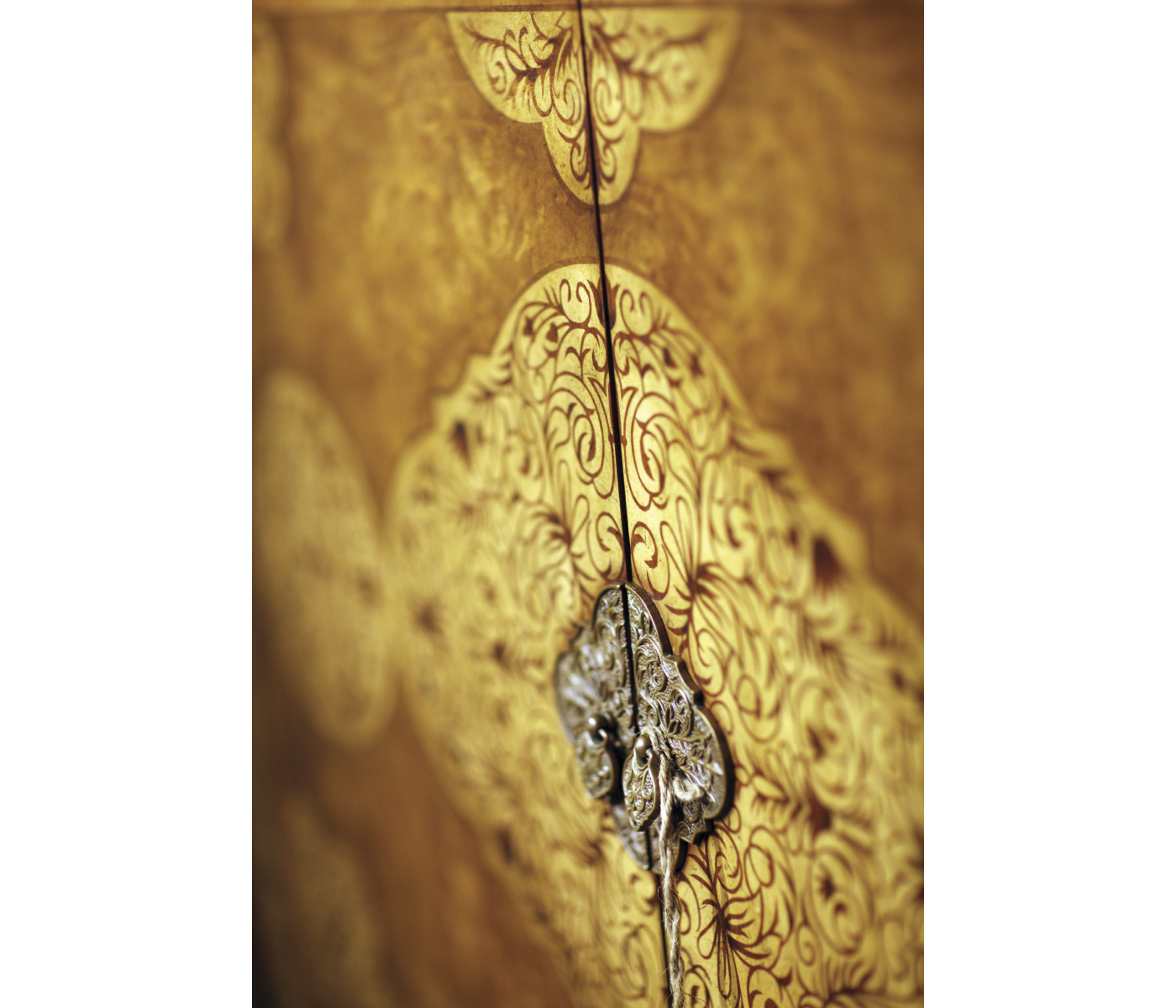 Light Walnut & Seaweed Escritoire Cabinet