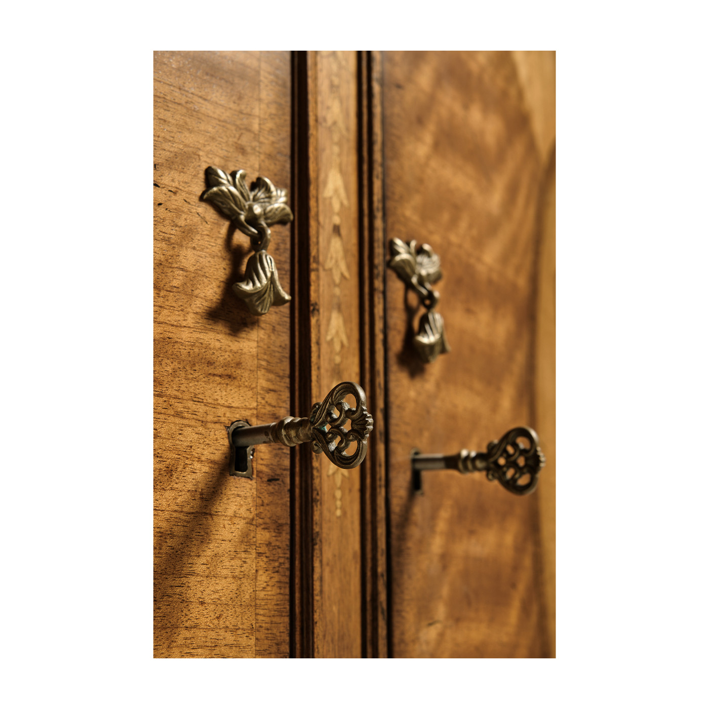 Adam Style Satinwood & Marquetry Demilune Cabinet