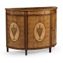Adam Style Satinwood & Marquetry Demilune Cabinet