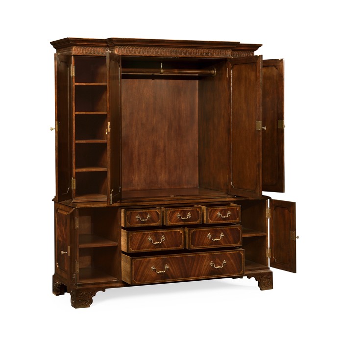 Large Gentleman's Mahogany Wardrobe with Drawers
