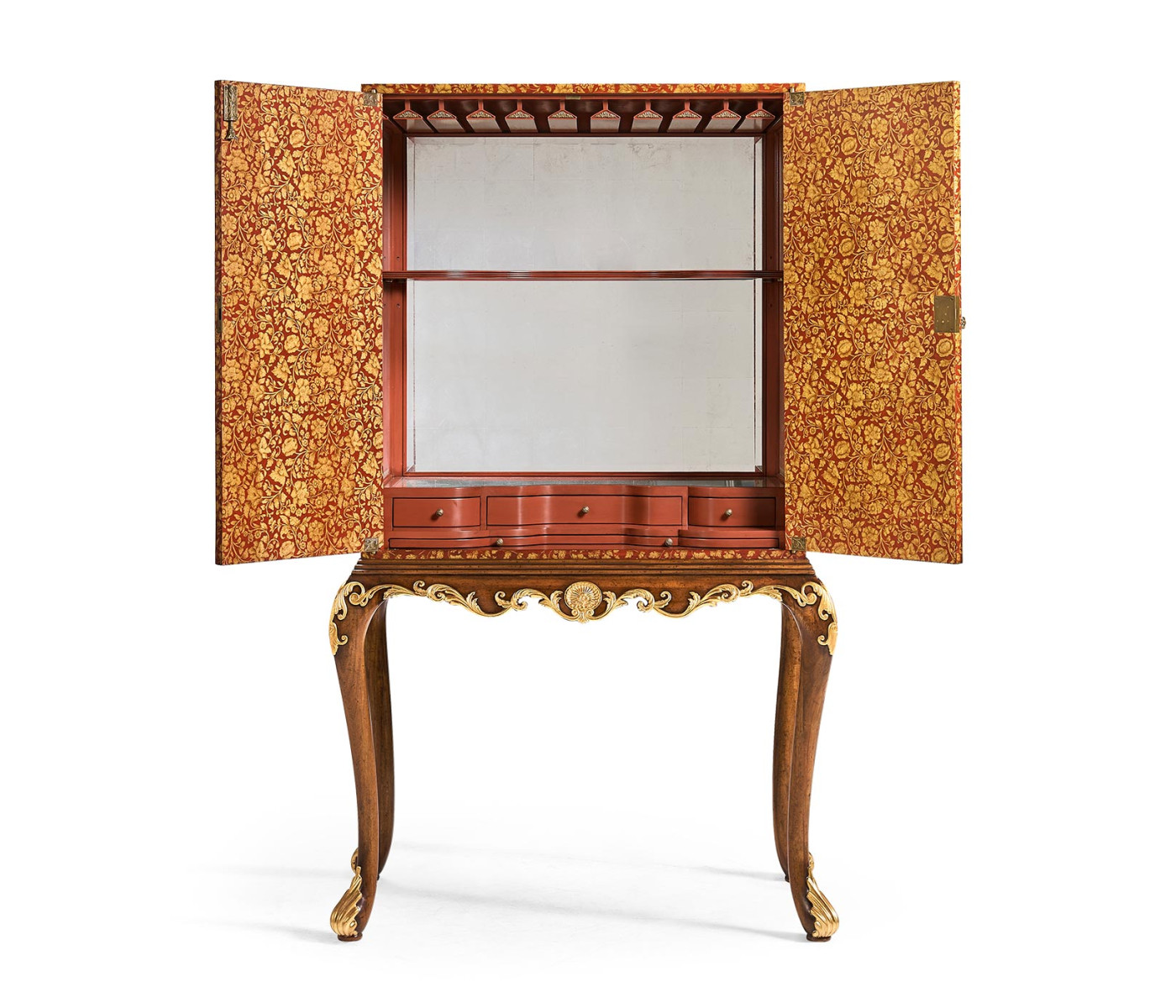 Red Chinoiserie Drinks Cabinet