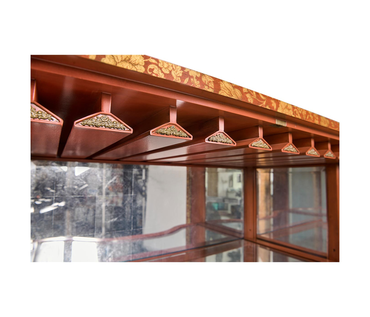 Red Chinoiserie Drinks Cabinet