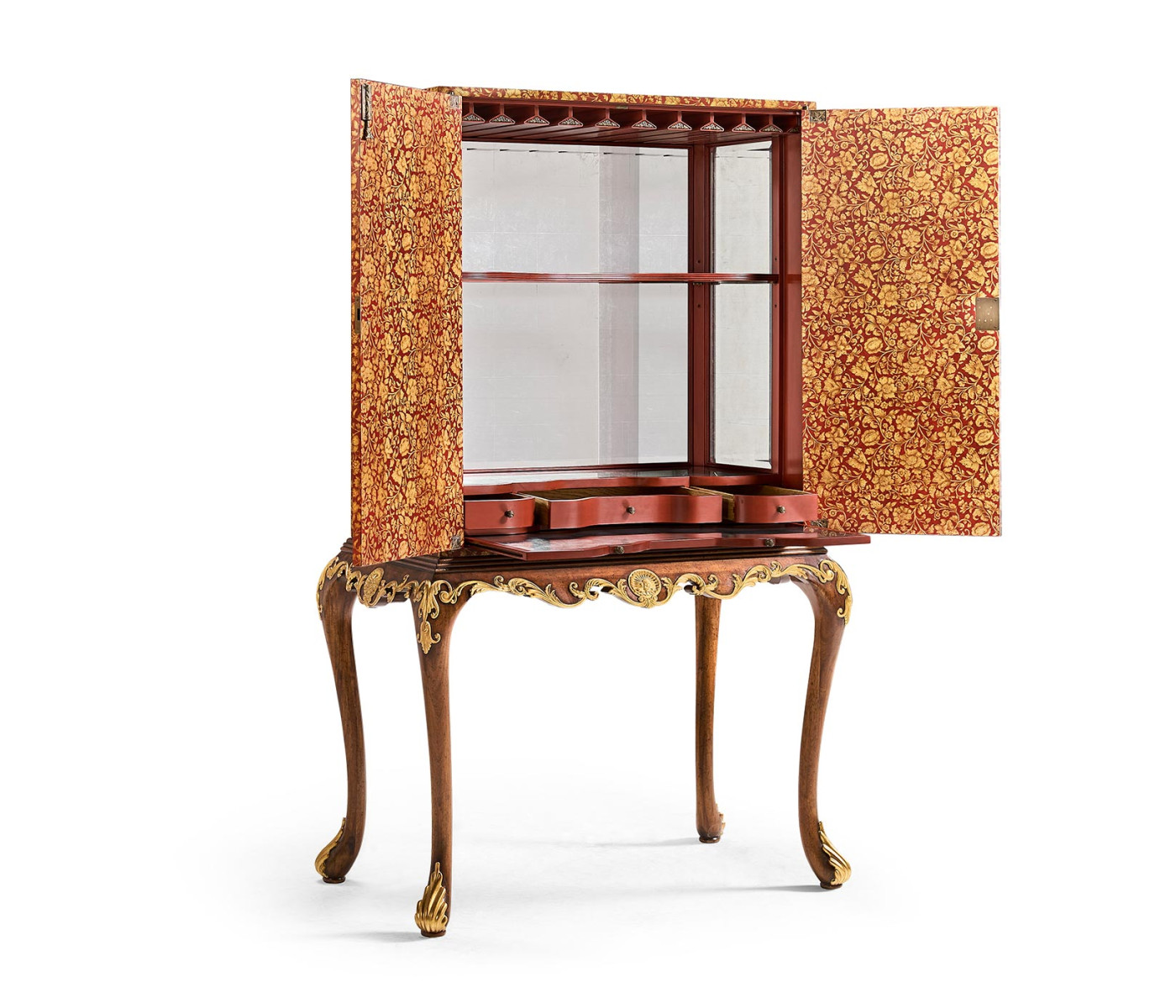 Red Chinoiserie Drinks Cabinet