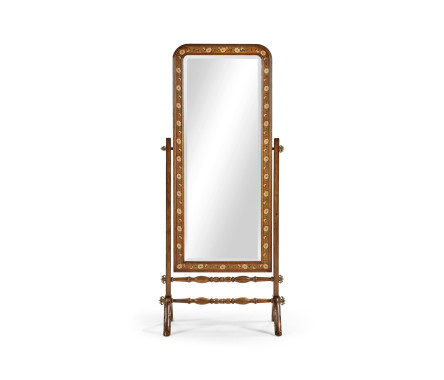 Satinwood & Painted Cheval Mirror (Full Length)