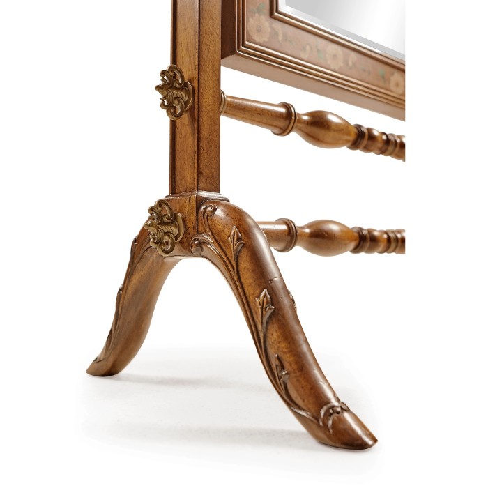 Satinwood & Painted Cheval Mirror (Full Length)