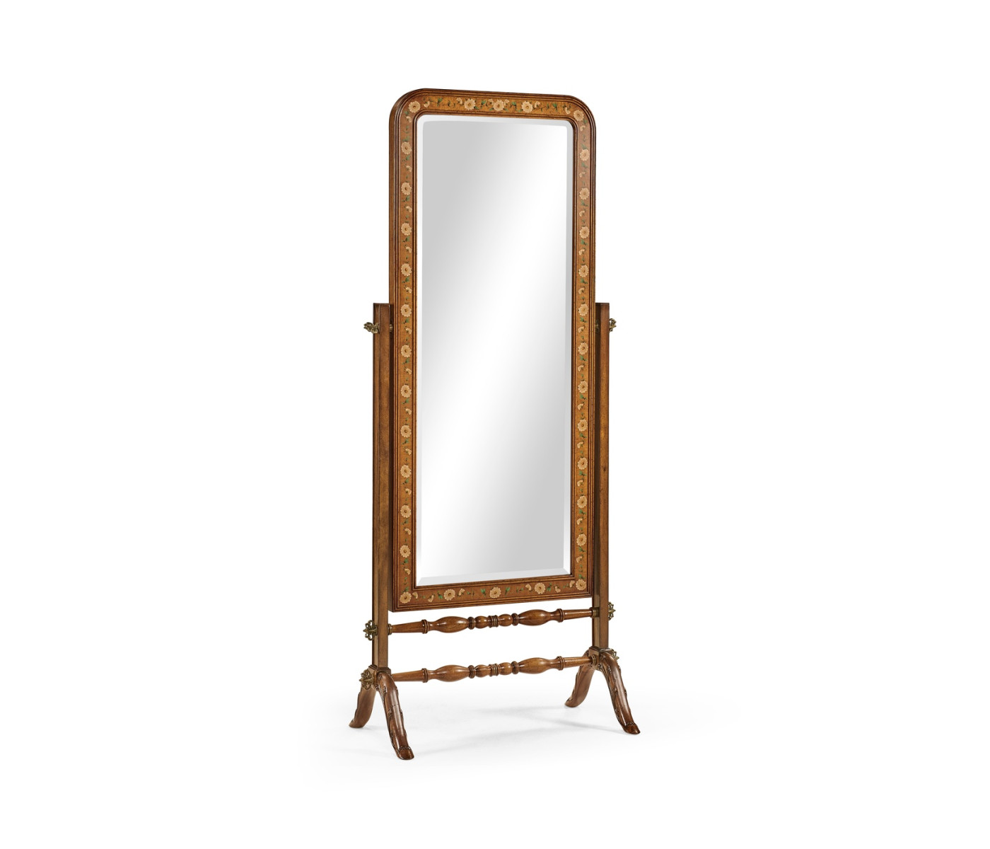Satinwood & Painted Cheval Mirror (Full Length)