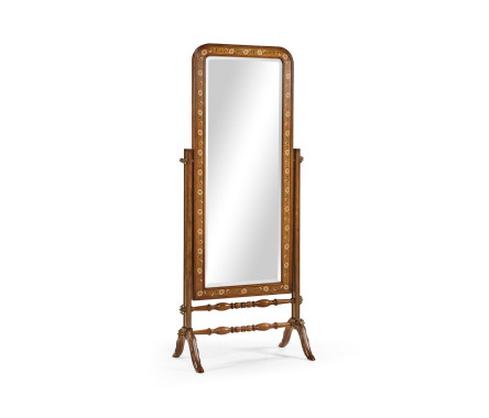 Satinwood & Painted Cheval Mirror (Full Length)