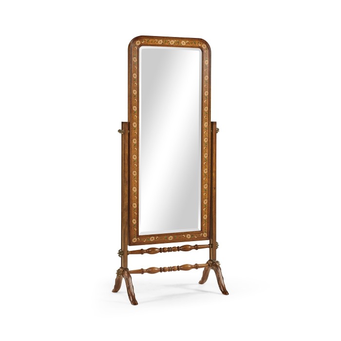 Satinwood & Painted Cheval Mirror (Full Length)