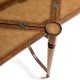 Walnut Leather Games Table with Geometric Inlays