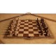 Walnut Leather Games Table with Geometric Inlays