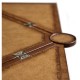 Walnut Leather Games Table with Geometric Inlays