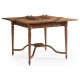 Walnut Leather Games Table with Geometric Inlays