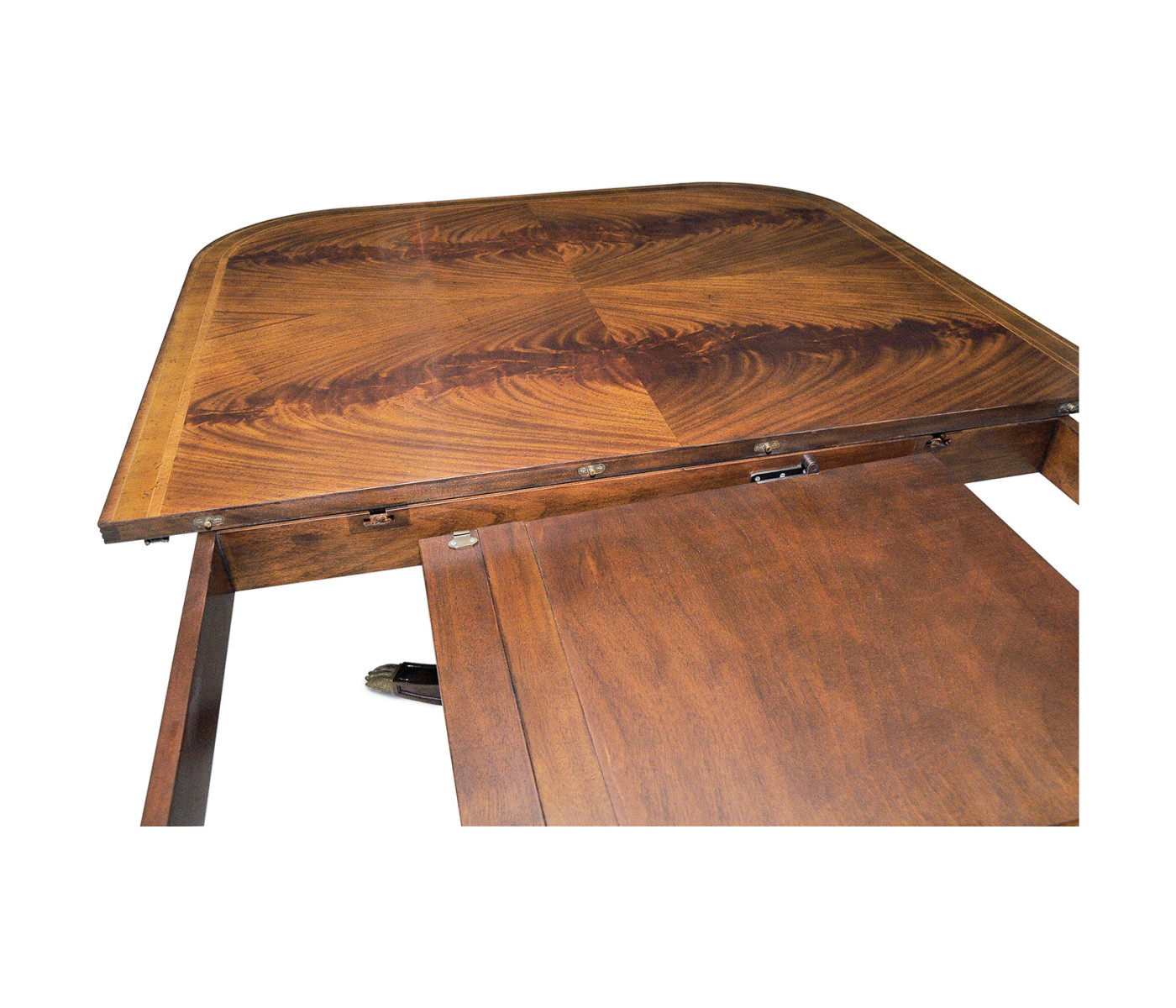 Regency Crotch Walnut Extending Dining Table