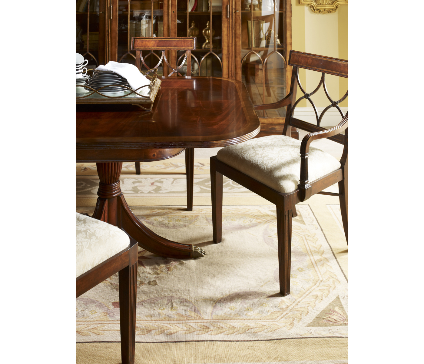 Regency Crotch Walnut Extending Dining Table