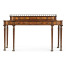 Crotch walnut buffet or serving table with brass gallery