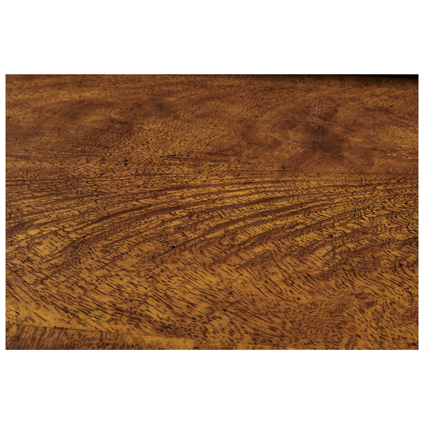 Crotch walnut buffet or serving table with brass gallery