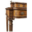Crotch walnut buffet or serving table with brass gallery