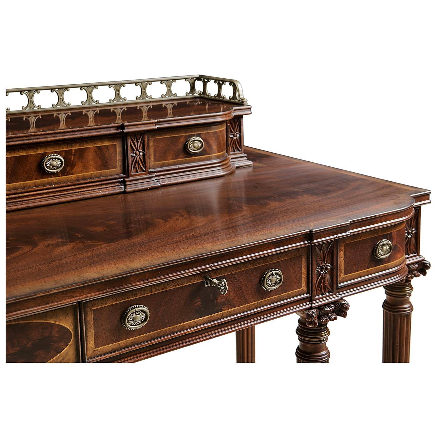 Buffet or Serving Table with Brass Gallery (Mahogany)