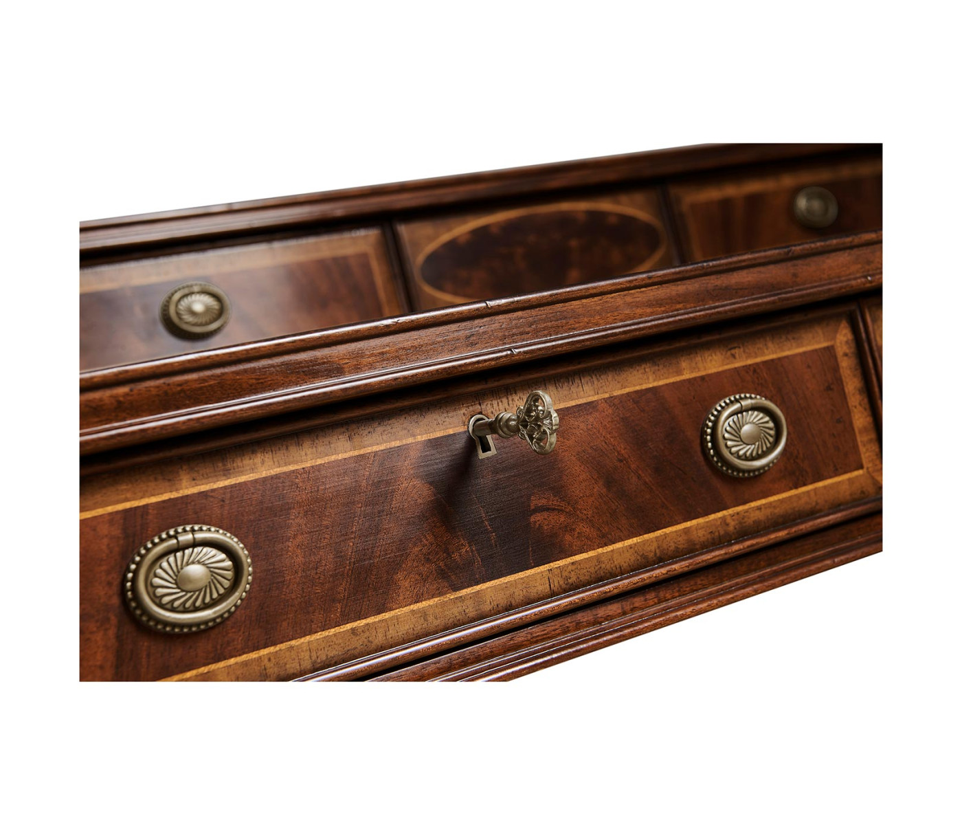 Buffet or Serving Table with Brass Gallery (Mahogany)