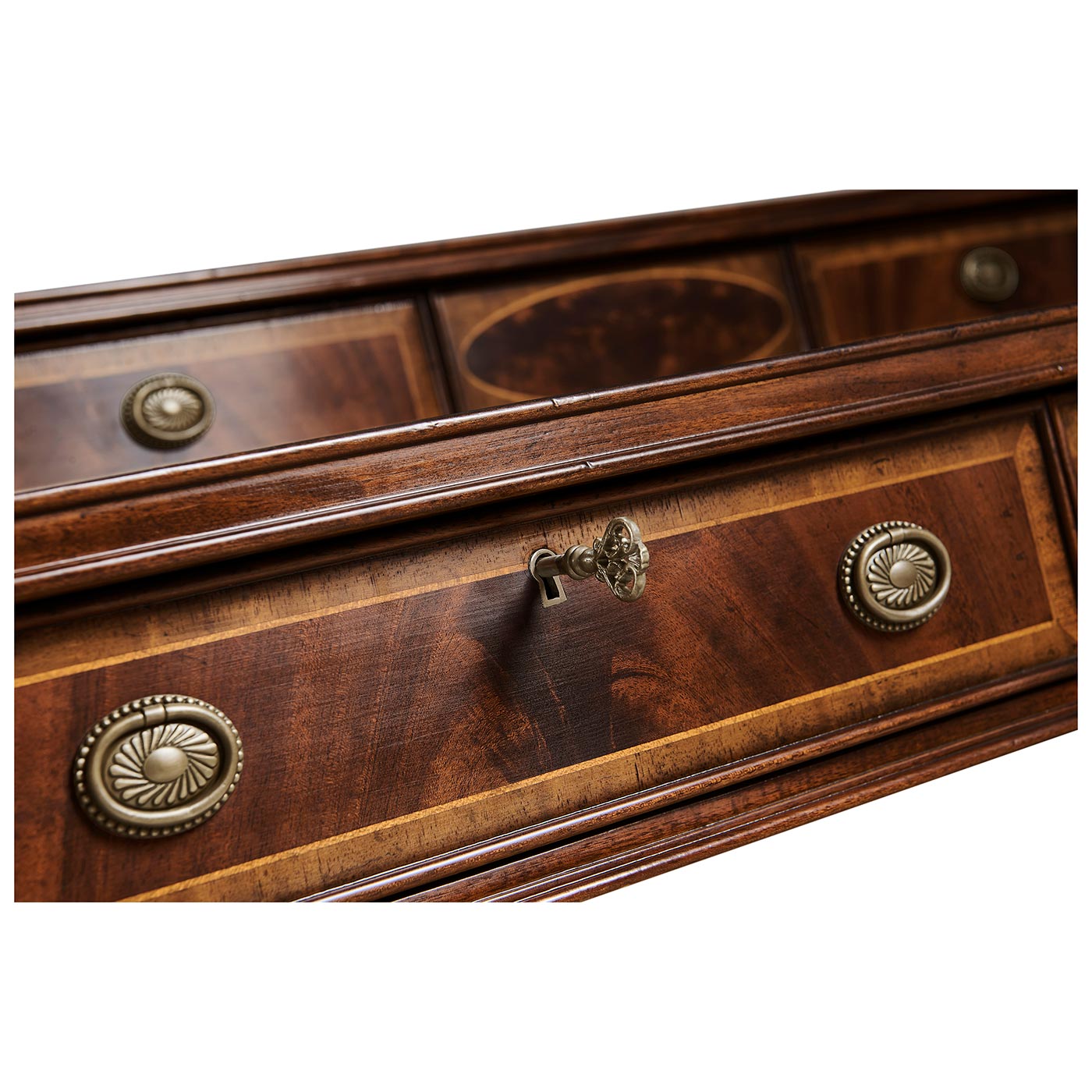 Buffet or Serving Table with Brass Gallery (Mahogany)