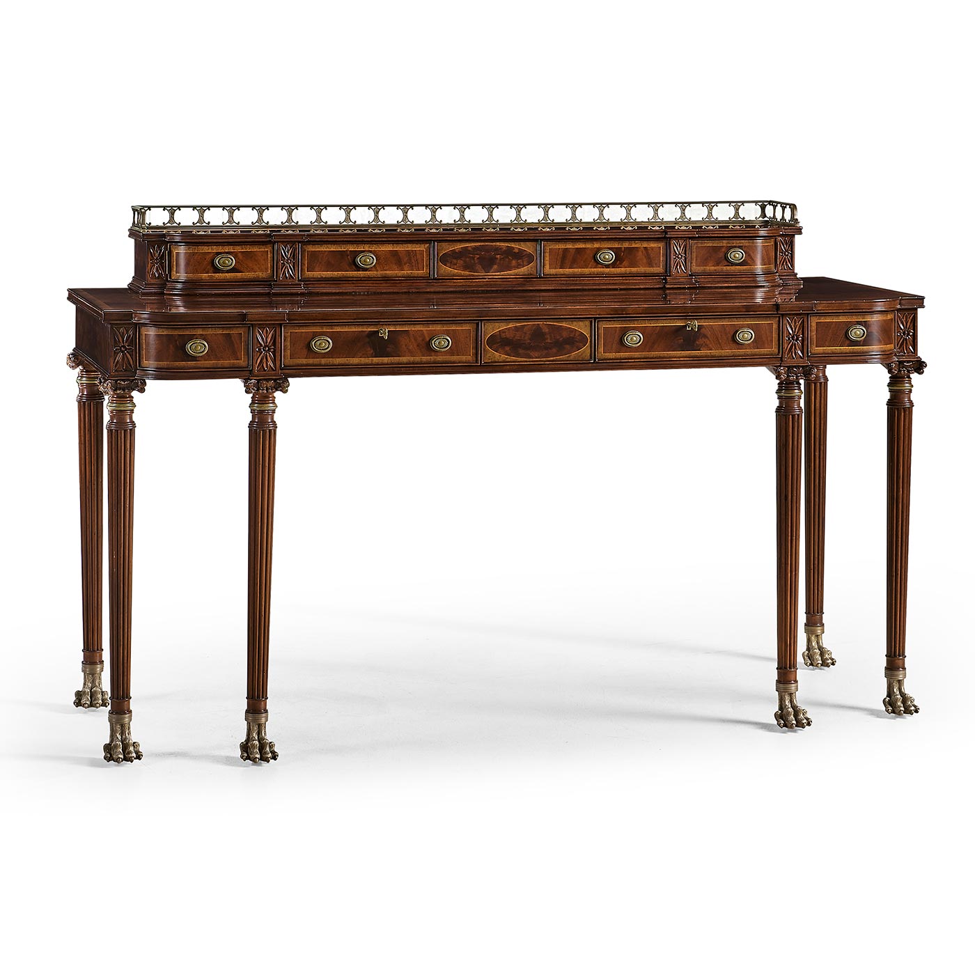 Buffet or Serving Table with Brass Gallery (Mahogany)