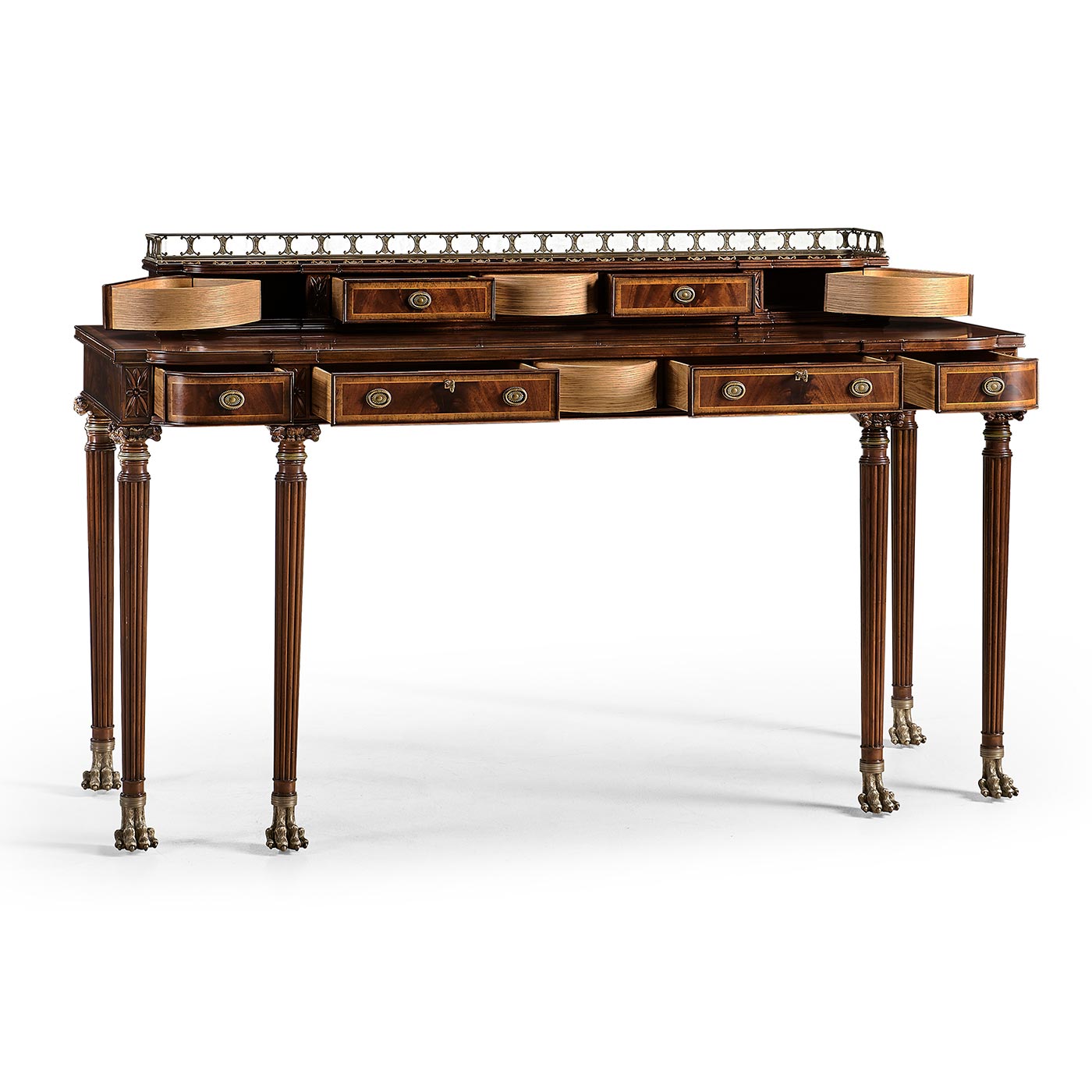 Buffet or Serving Table with Brass Gallery (Mahogany)