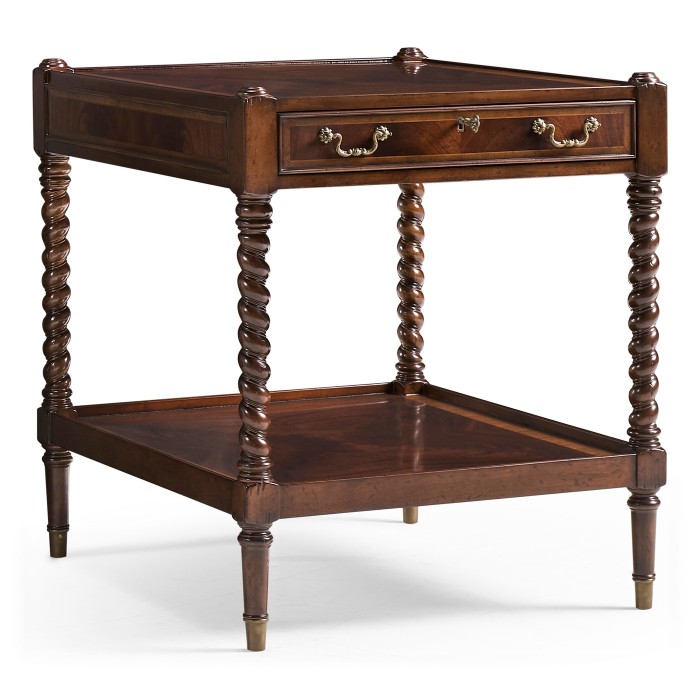 Regency Style Square Side Table (Mahogany)