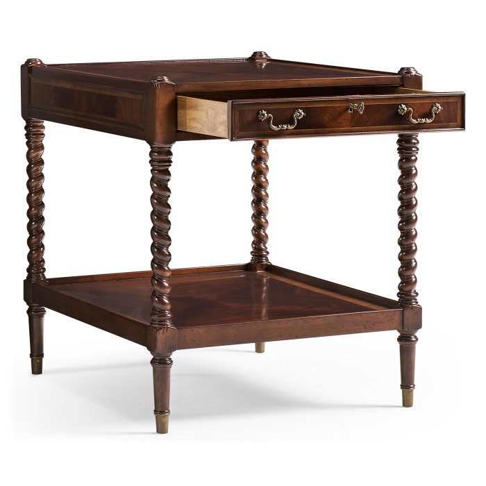 Regency Style Square Side Table (Mahogany)