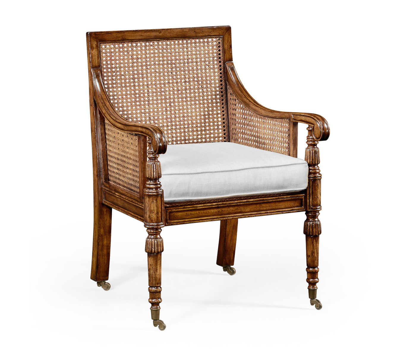 Walnut Caned Bergere Chair