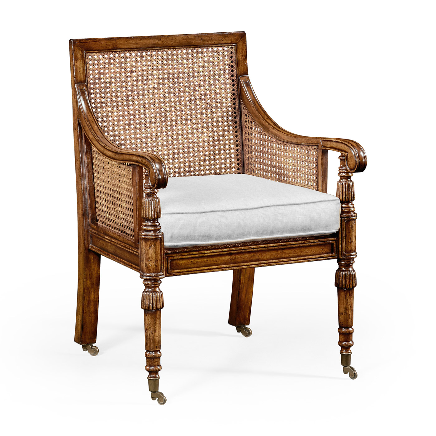 Walnut Caned Bergere Chair