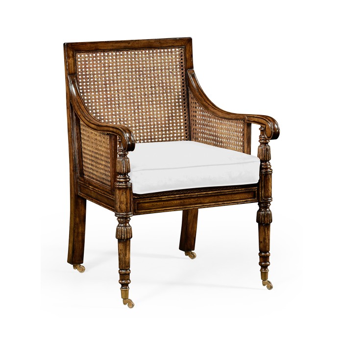 Walnut Caned Bergere Chair