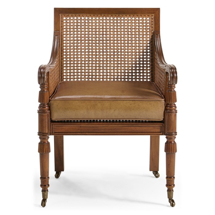Walnut Caned Bergere Chair