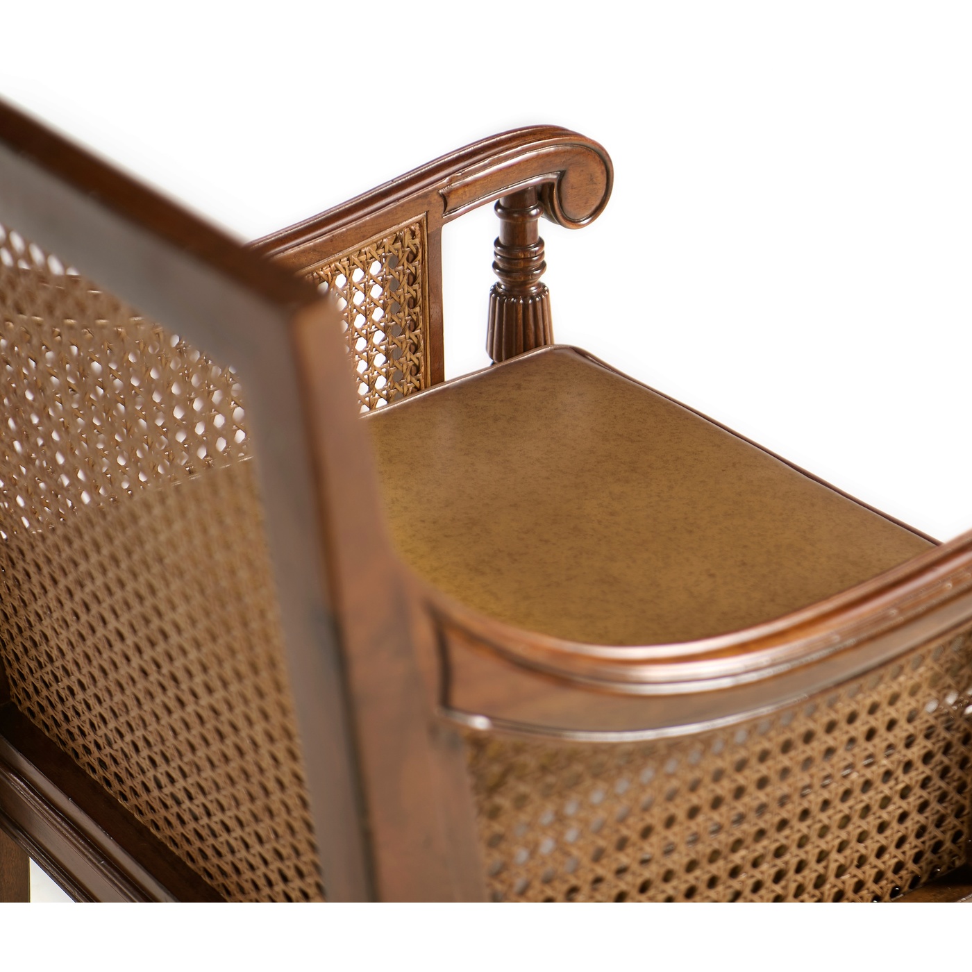 Walnut Caned Bergere Chair