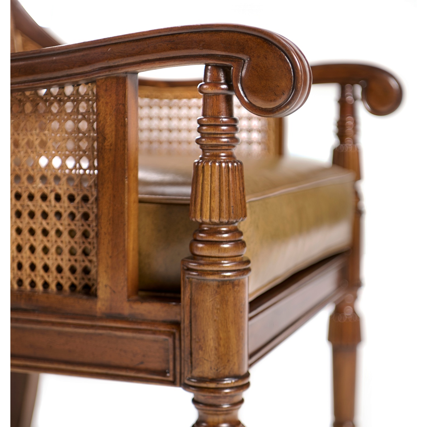 Walnut Caned Bergere Chair