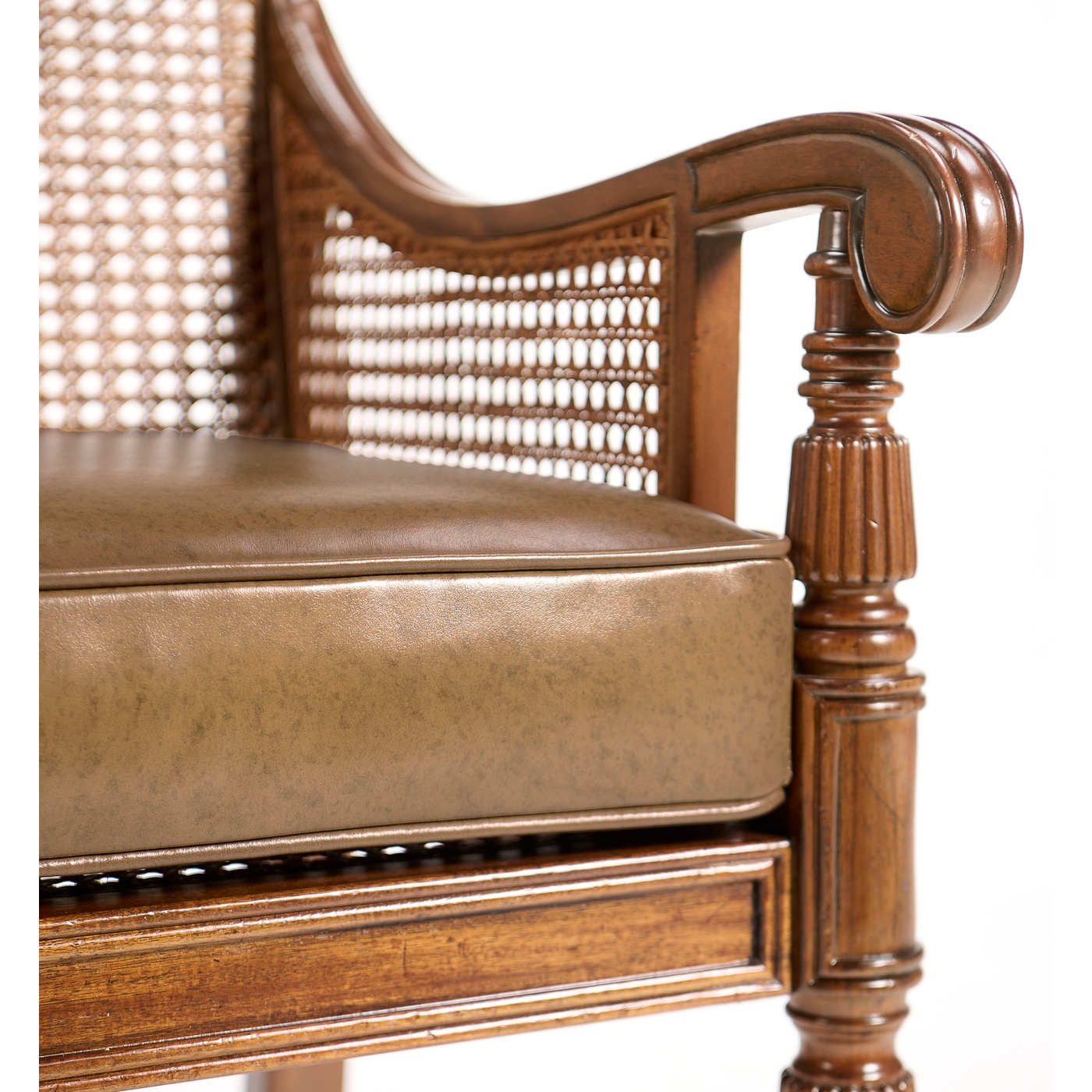 Walnut Caned Bergere Chair